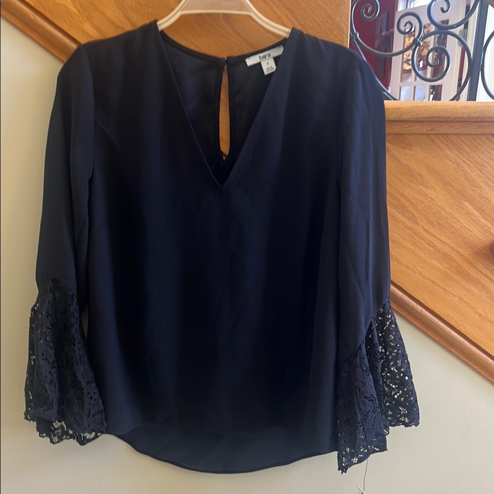 barIII Elegant Black Lace Sleeve Women's Top Size Small New With Tag